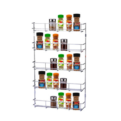 Wall Mounted Required Spice Rack with Adjustable Racks