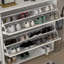 Range-chaussures avec 2 tiroirs rabattables, range-chaussures à 5 niveaux avec tablettes réglables, range-chaussures en bois pour le vestibule, couloir-2092952451