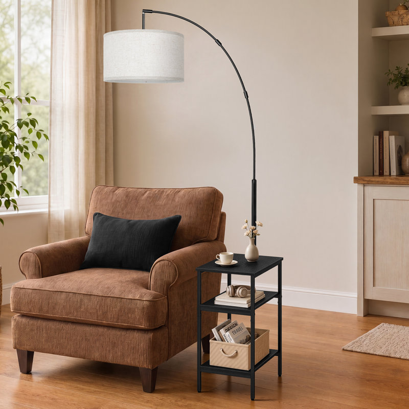 193cm Powder Coated Tray Table Floor Lamp