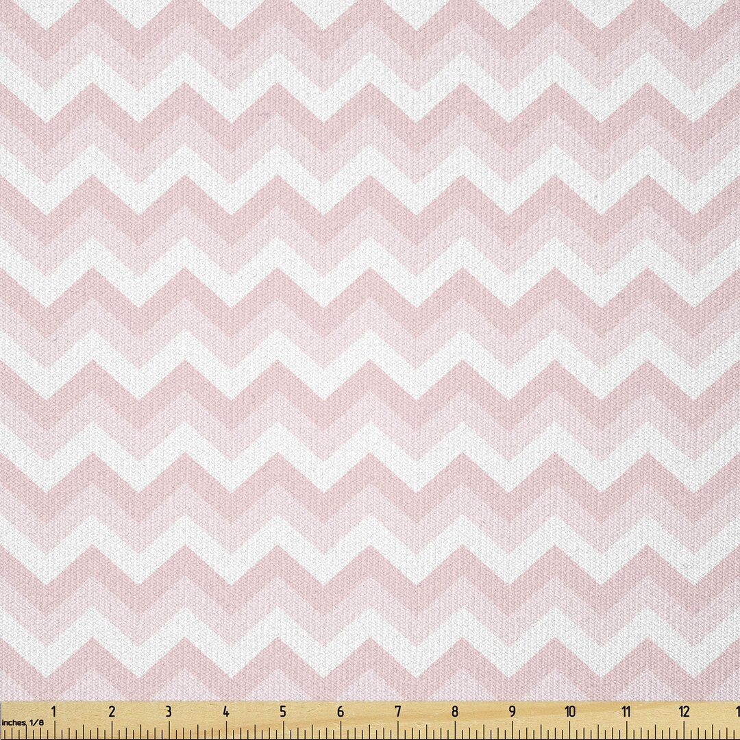 Stoff als Meterware, Zick-Zack-Chevron Grunge, Rosa, Rose Pale Pink Weiß