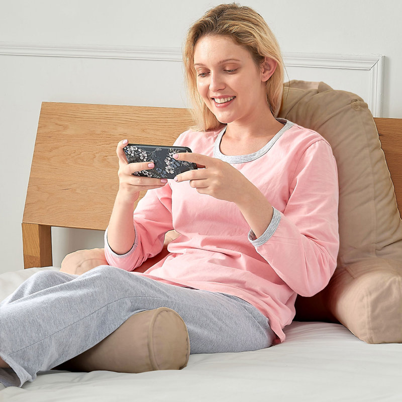  Housse et insert pour coussin télé / lecture avec traversin / dossier, Taupe