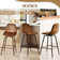 Moulton 360° Swivel Bar Height Stools Solid Back Bar Chairs with Backrest, Footrest for Kicthen/Bar