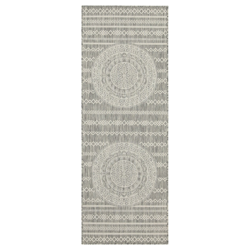 Tapis argenté intérieur / extérieur Sunshine, Rectangle 7 pi 10 po x 10 pi 3 po