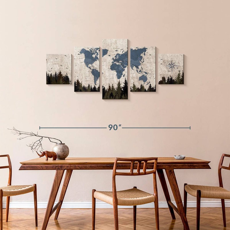 Géographie, carte du monde VII, H 36 po x l 80 po