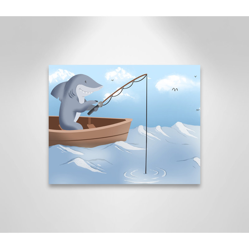Impression sur papier «Gone Fishing», H 11 po x l 14 po x P 1,5 po, Canevas