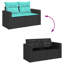  Ensemble de canapé de patio 11 pièces avec coussins en rotin de polyester noir