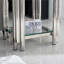 Table de bout carrée 20 pouces, table de bout moderne en acier inoxydable, table basse en verre trempé transparent double couche, table d'appoint avec rangement, pour le bureau à domicile