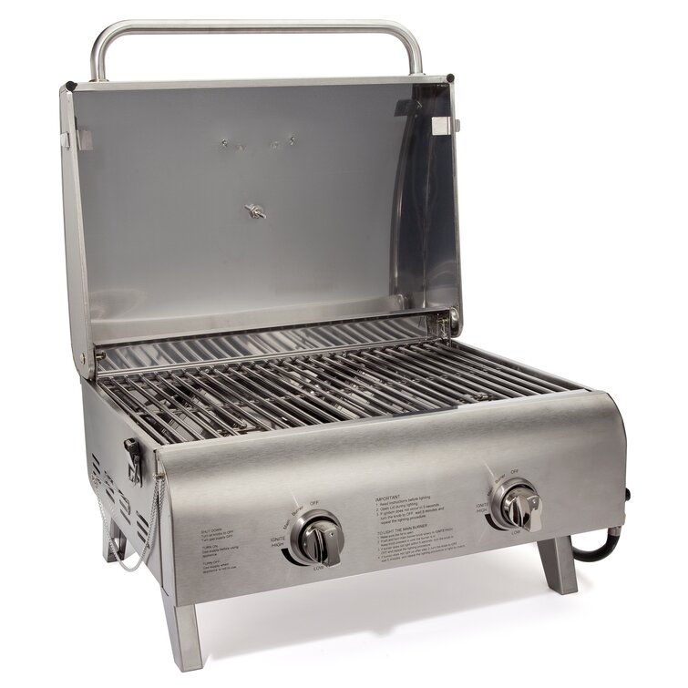 Monument Grills 56000 2-Burner Portable Table Top Propane GAS Griddle in Stainless Steel