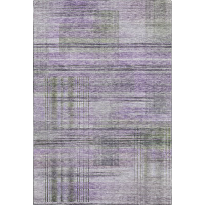Premium Machine Washable Prisco Purple Rug