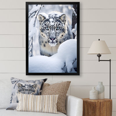 Tigre blanc en hiver II - reproduction sur toile