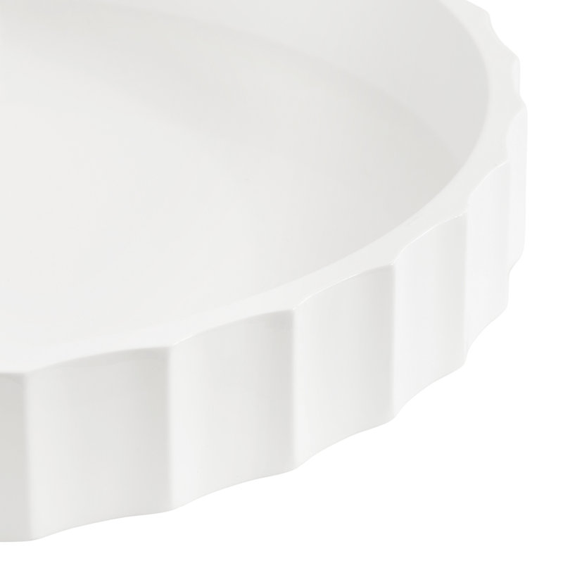 Montara Fluted Round Serving Tray, 1.96" H x 15.6" W x 15.6" D, White