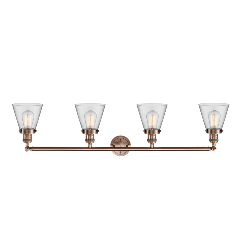 Shauna 4 - Light Vanity Light, LED, Clear, Antique Copper