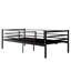 Structure de lit superposé simple noir moderne, matériau principal en métal, aucun sommier requis, rails, support multiple pour la durabilité, rangement inférieur, surface lisse, conception et assemblage faciles à mettre en œuvre