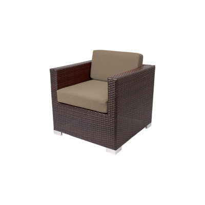 Chaise de patio en osier avec coussins Aruba