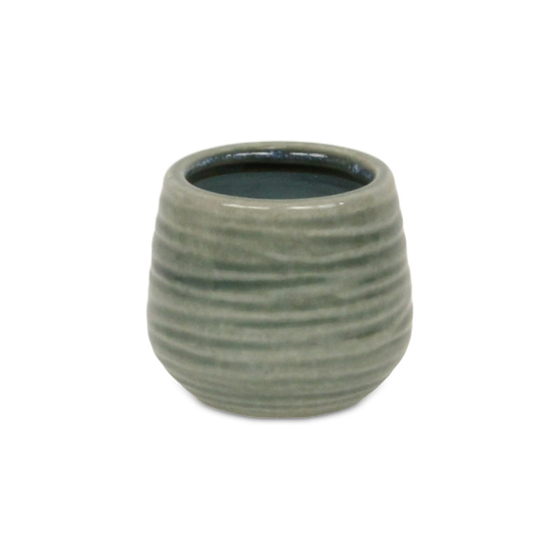 Grazielli Handmade Ceramic Pot Planter, Green