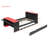 Full Size Wood Daybed with Twin Size Trundle,Desk,LED light and USB,Black+Red-65048527-65048525