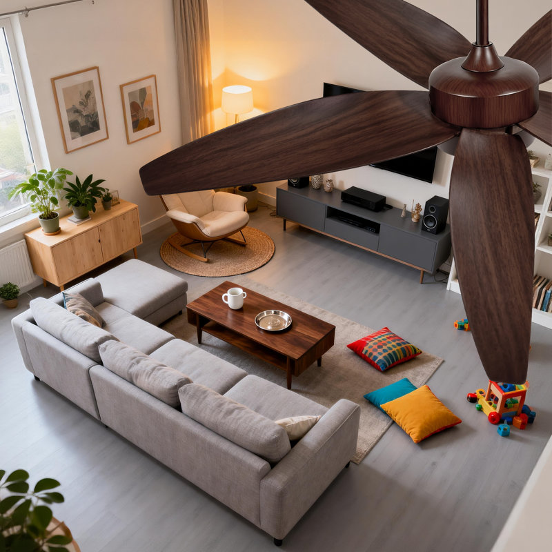 Ventilateur de plafond Flynama avec pales en ABS 56 pales avec 5 lumières