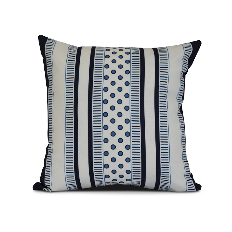 Upscale Getaway Outdoor Reversible Throw Pillow, 16" H x 16" W x 3" D, Navy/Light Blue