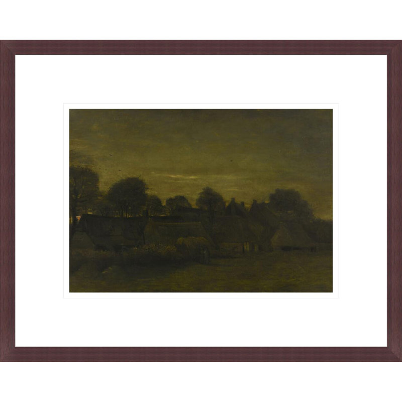 «Peasant Village at Dusk» par Vincent van Gogh, impression giclée encadrée, H 13,4 po x l 16,75 po