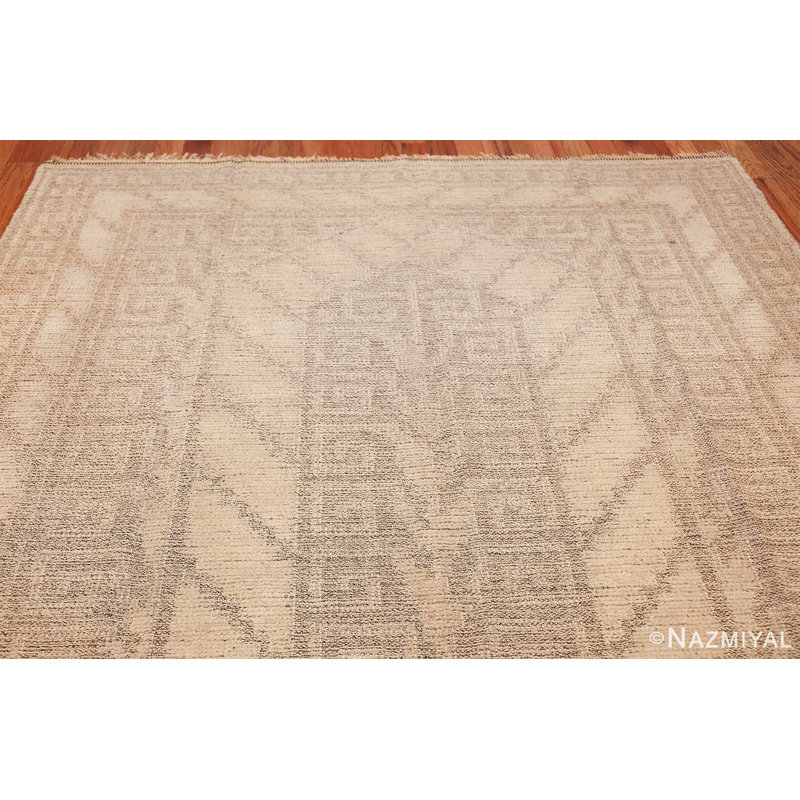 Scandinavian One-of-a-Kind Rectangle 6'9" X 10' 1930s Area Rug in Gray/Ivory