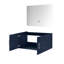 36 po L x P 22 po. Meuble-lavabo bleu marine avec miroir à DEL inclus - Installation rapide, espace de rangement spacieux, capacité incluse