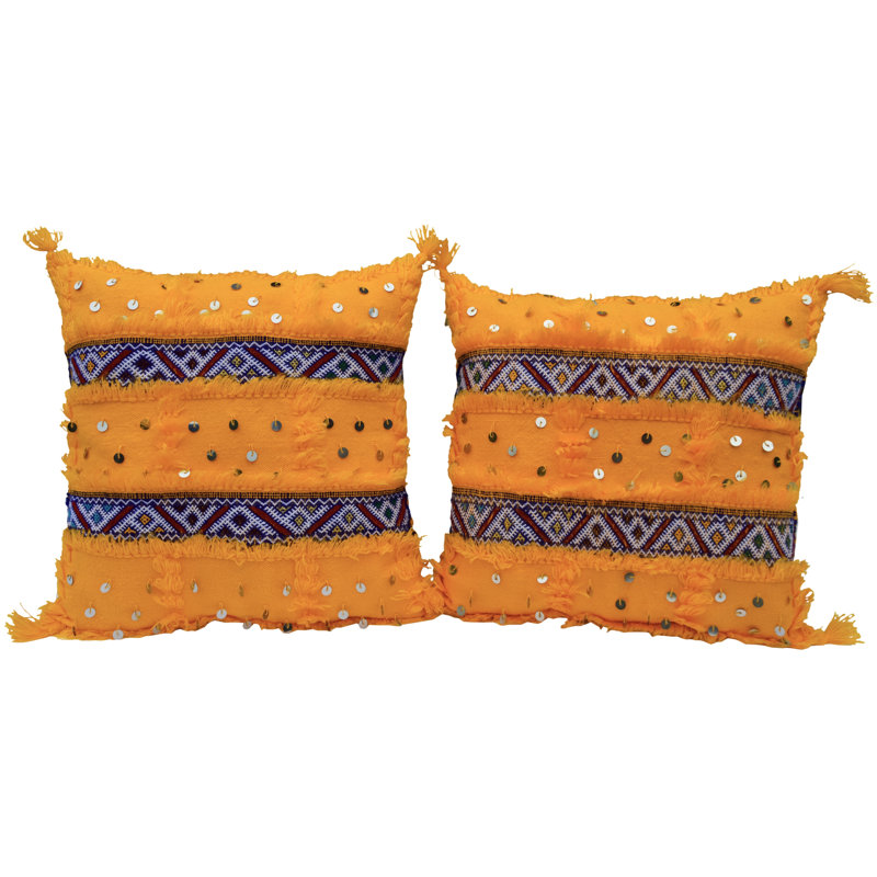 Square Pillow Cover & Insert, Orange/Red/White/Purple