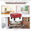 Repose-pieds rouge avec coussin moelleux et pieds en plastique pour le bureau à domicile Tabouret Revêtement Pieds stables Décoration de salon