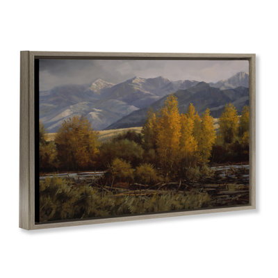 Morning In Montana Mountains Framed Floater Canvas Wall Art, design by Paco Young