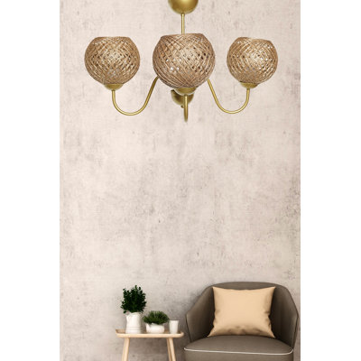 Lustre en forme de globe à 3 lumières Dimaggio