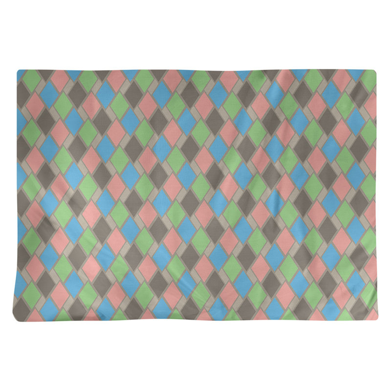 Napperon en coton 18 "Retro Diamonds, Brun / Noir