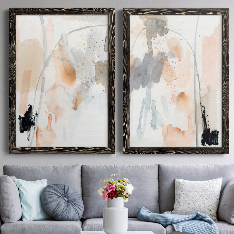 «Tincture I», ensemble de 2 reproductions d'art sur toiles, H 31,5 po x l 47 po x P 1,5 po, Toile avec cadre noir