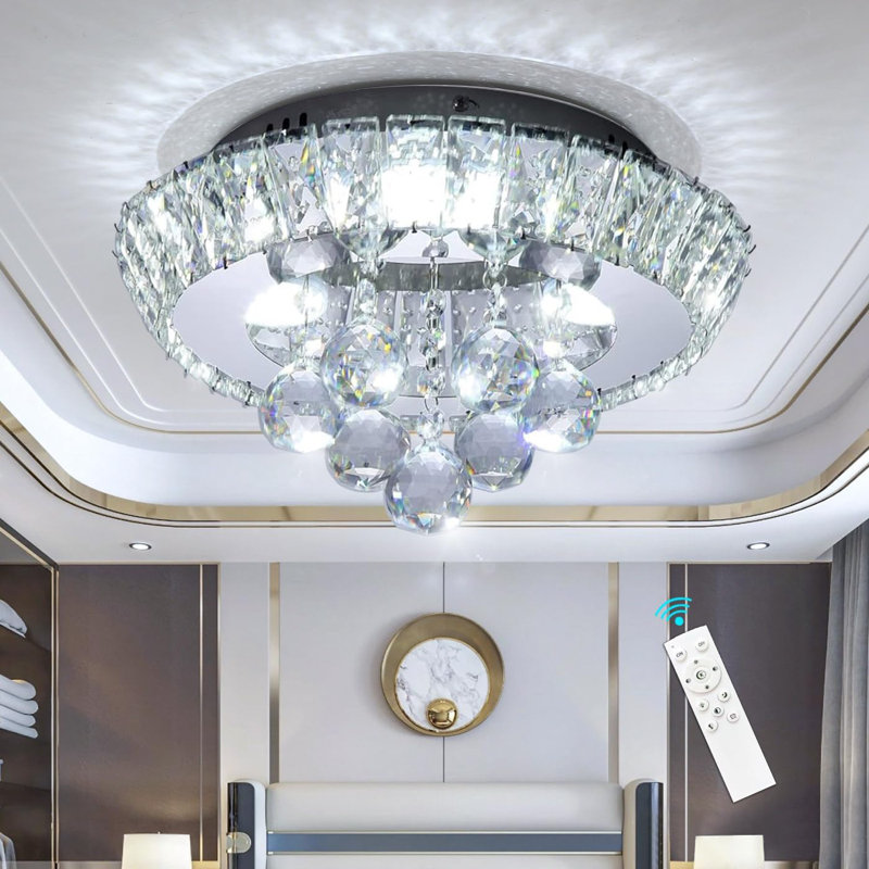 Lustre en cristal Modern Glam argenté, Argent
