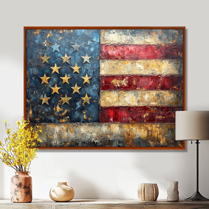 Drapeau des États-Unis, «Emancipation Proclamation I», art mural États-Unis, H 30 po x l 40 po, Impression encadrée flottante