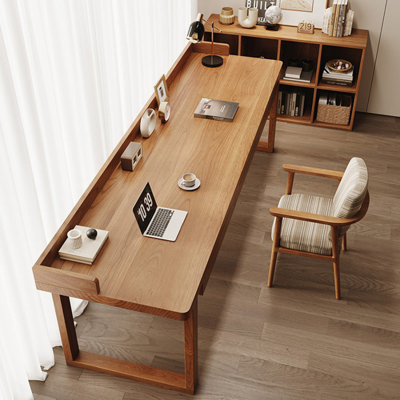 Solid Pine Wood Desk with 3 Drawers - Enclosed Edge Design, 29.53" H x 78.54" W x 23.62" D