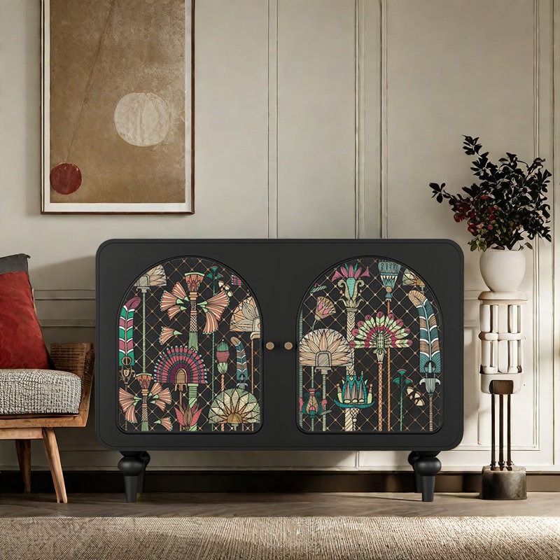 Nordic Retro Style Accent Cabinet Solid Wood Accent Cabinet