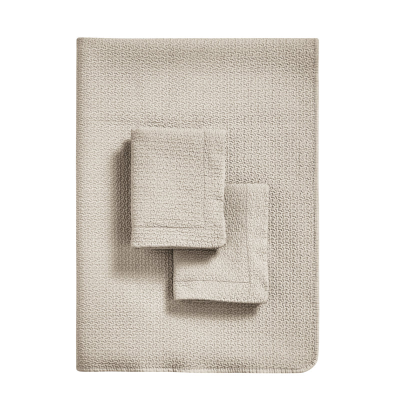 Polyester Quilt, King Quilt + 2 King Shams, Taupe
