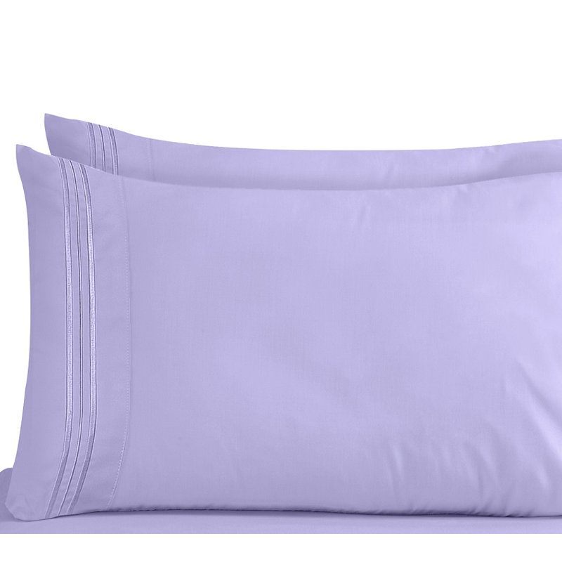 Taie d'oreiller en microfibre de qualité supérieure, Standard, Lavande
