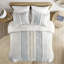 Ensemble d'édredon en coton avec chenille blanc / bleu marine / très grand californien-119418870-119418871