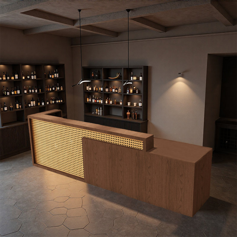 Comptoir de bar contemporain - Conception polyvalente pour les bars, les bars, les bars et les espaces de divertissement