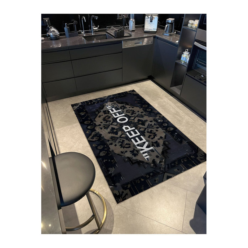 Tapis bleu délavé bleu, Sous-tapis rectangulaire 2 pi 6 po x 4 pi 11 po