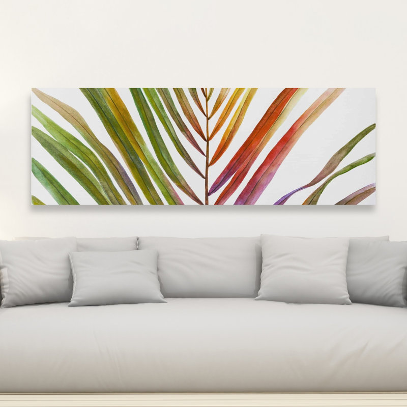 Aquarelle feuille de palmier tropical - toile décorative pour la maison