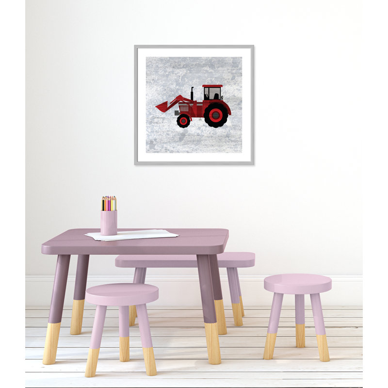 Adhésif décoratif en rouge «Red 3», H 26,5 po x l 26,5 po x P 1,18 po, Encadré de boîte argent