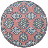 Vintage Glory Hand Hooked Wool Rug in Blue/Faded Red/Cream