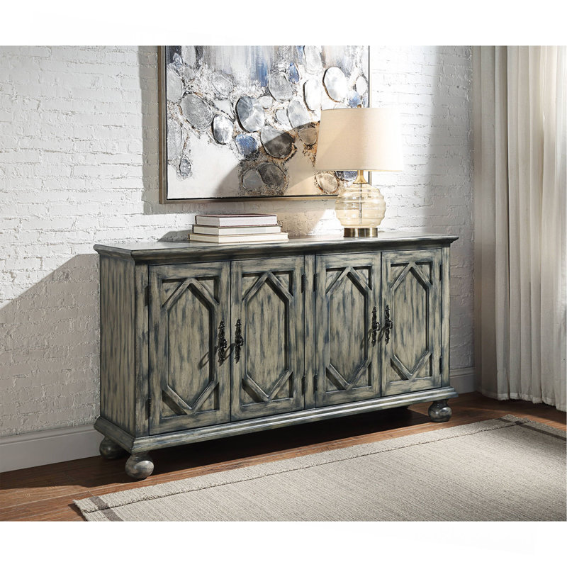 Pavan Rustic Gray Finish Console Cabinet
