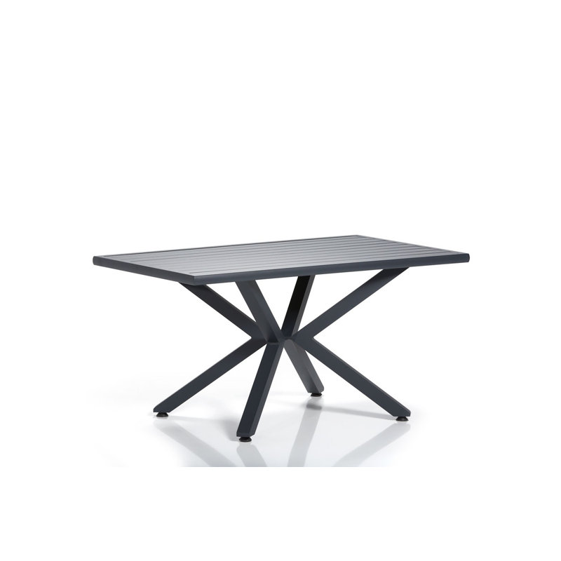 Modern Anthracite Garden Table, 61.0 x 30.7 x 30.7 Inches | 100% Aluminum Construction, Durable & Weather-Resistant | Sleek Industrial Design, Perfect for Outdoor Gatherings & Patio Decor
