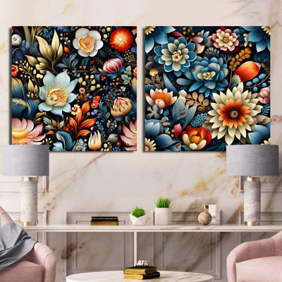 Genevrier - Ensemble de 2 collages carrés botaniques abstraits