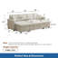 Divan-lit modulaire en forme de U de 102 po de large avec blanc cassé et méridienne avec rangement, canapé-lit 5 places convertible en lin