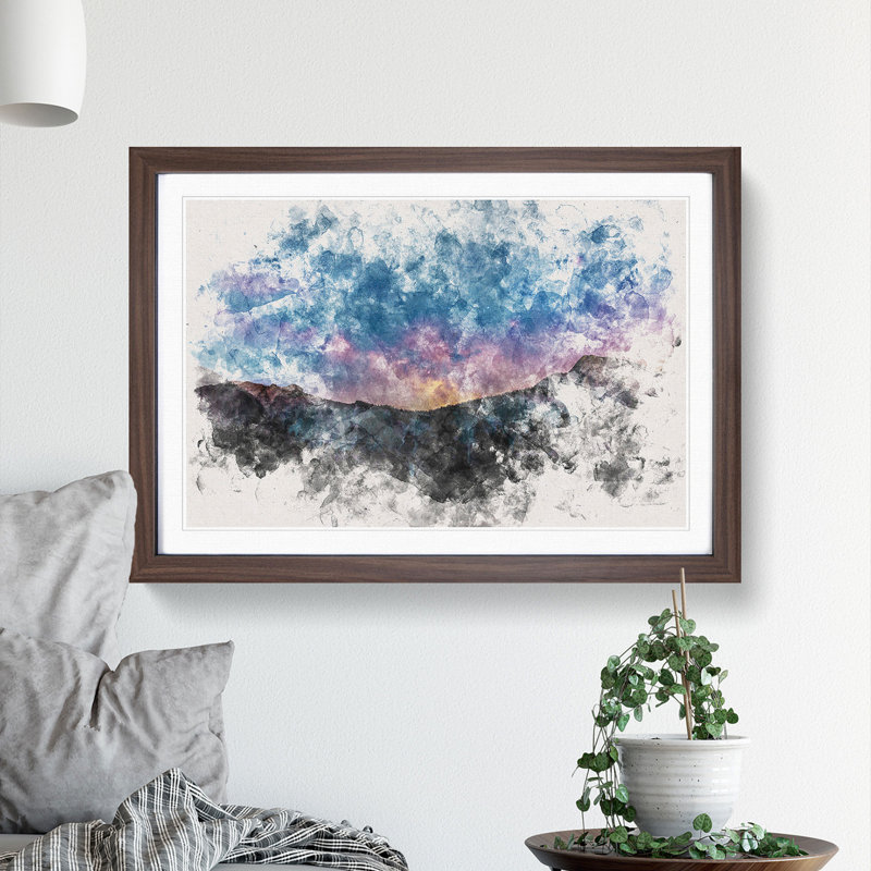 Colourful Starsthe Mountain - Framed Print, 24cm H x 33cm W x 2cm D, Walnut Framed