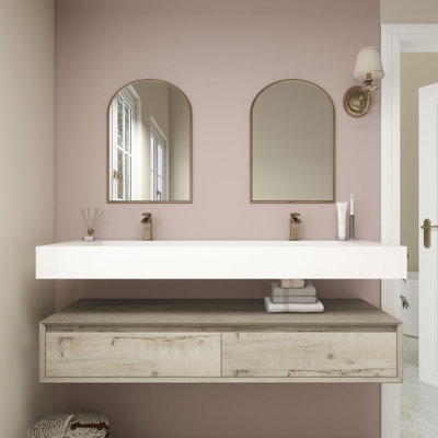 Alysa 60''Wall-Mounted Double Bathroom Vanity Set