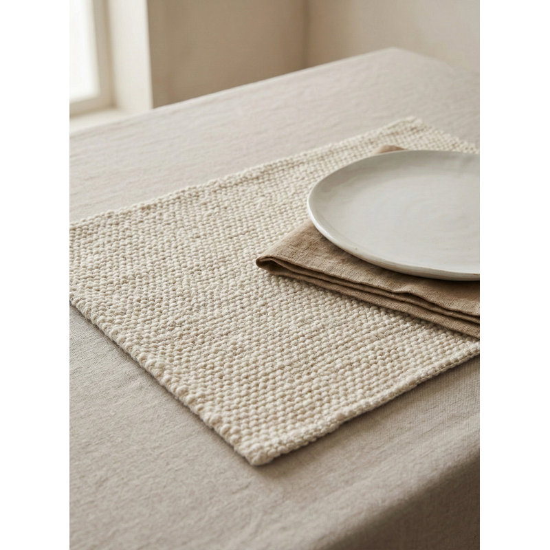 Cape Blue Pebble Beach Indoor Outdoor Placemat, Beige